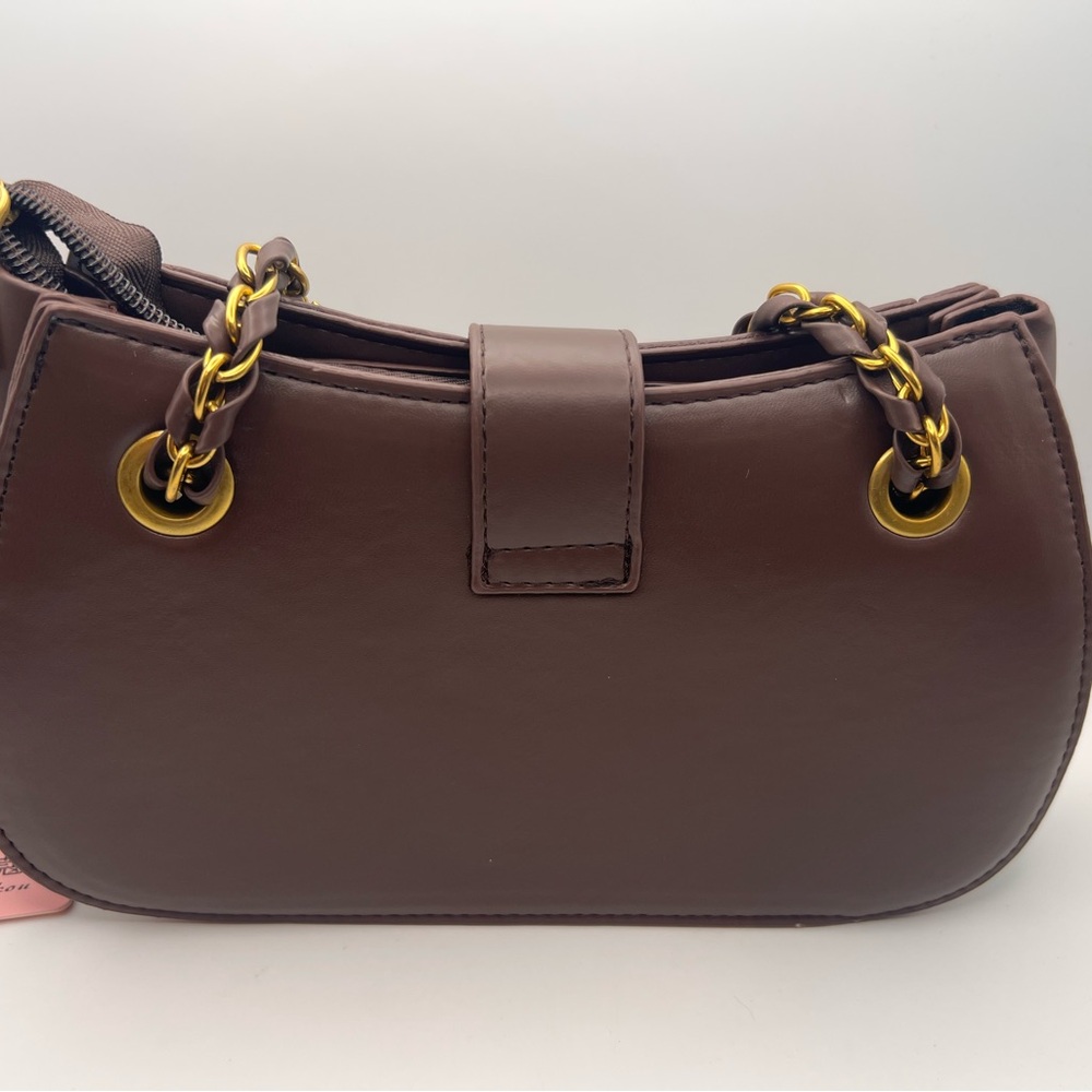 Brown and Cream Quilted Women's Bag - Picture 2 of 4